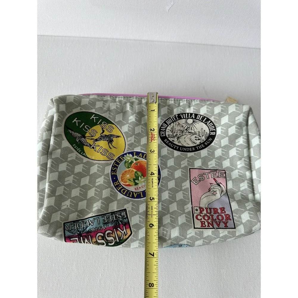 Estee Lauder khaki Printed Cosmetic‎ Makeup Bag